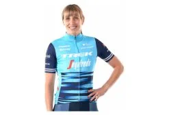 Maillot Manches Courtes Femme Trek By Santini Team Trek-Segafredo Replica Bleu